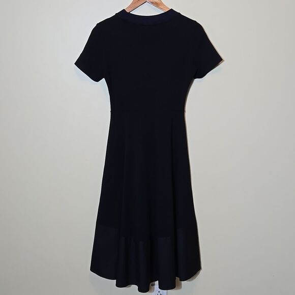 COS Paneled Black Jersey Dress Size XS Fit & Flare Modest Stealth Wealth Classic - Picture 6 of 13